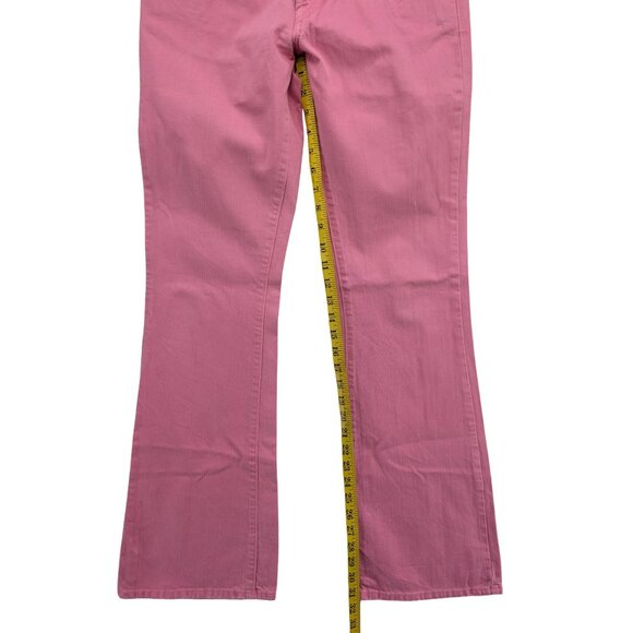 Lucky Brand Lil Maggie Flare Jeans Womens Pink Cotton Button Fly Low Rise Size 4 - Picture 9 of 11